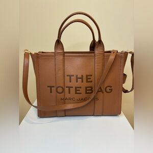 Marc Jacobs Leather Medium Tote Bag Argan Oil